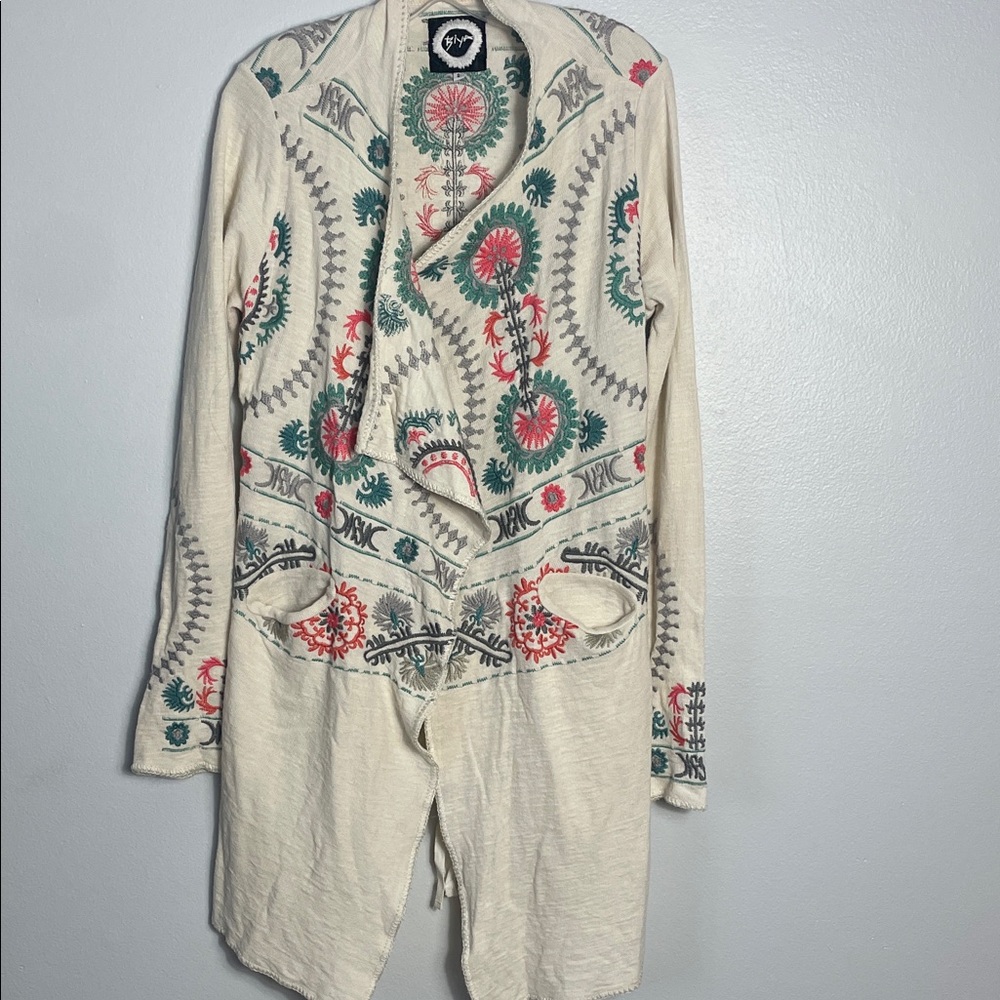 Biya Johnny Was Embroidered Open Cardigan  Size Small